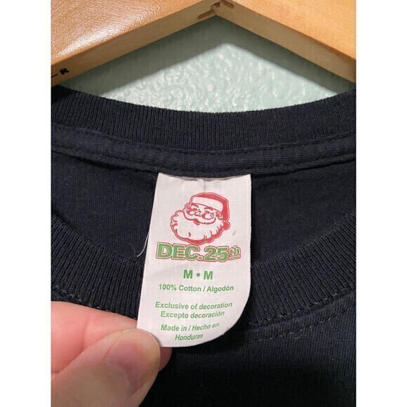 Dec 25th Cat Christmas Presents Black T-Shirt Medium‎ - Picture 4 of 6